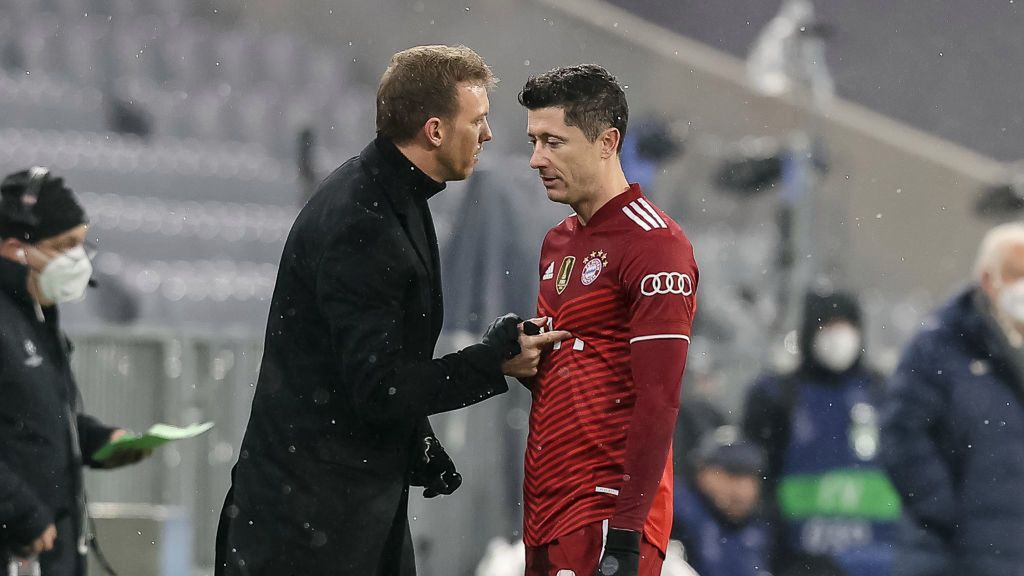 Getty Images / Roland Krivec / Na zdjęciu od lewej: Julian Nagelsmann i Robert Lewandowski