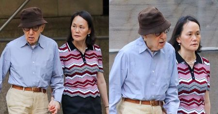 Woody Allen z MŁODSZĄ O 35 LAT żoną zmierzają na kolację w Nowym Jorku