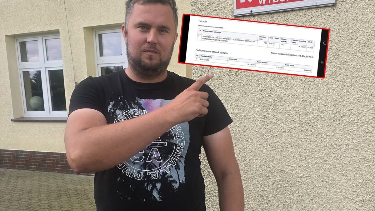 Rolnik pokazał fakturę za paliwo.