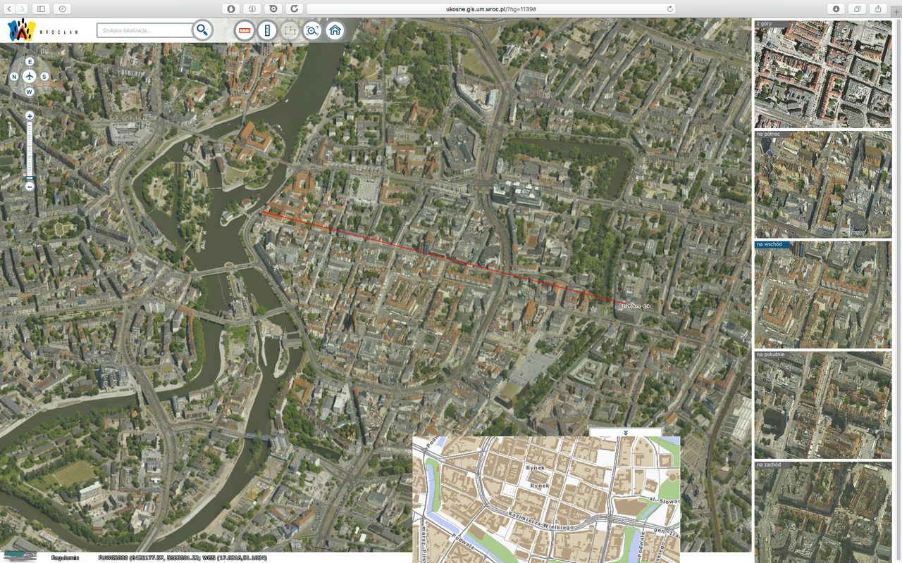Na mapie Wrocławia zobaczysz budynki z każdej strony