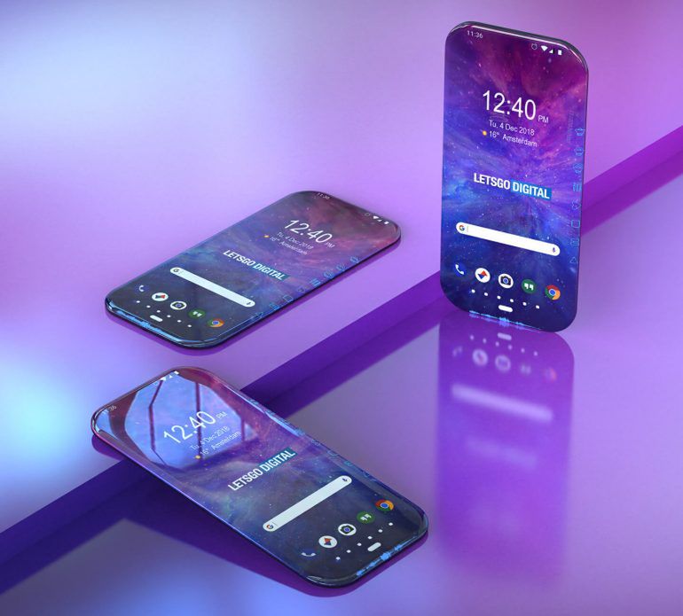 Wizualizacja wyglądu smartfonu Samsunga z naprawdę bezramkowym ekranem