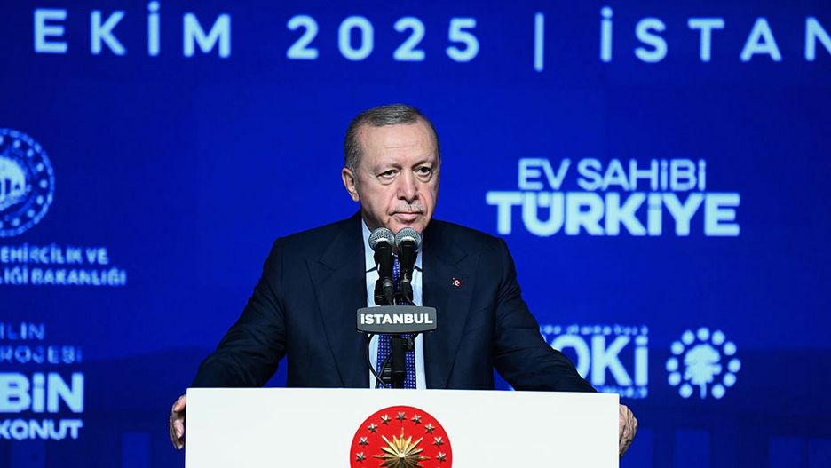 Turkish President Recep Tayyip Erdogan
ISTANBUL, TURKIYE - OCTOBER 24: Turkish President Recep Tayyip Erdogan makes a speech during the Housing Project of the Century Event in Istanbul, Turkiye, on October 24, 2025. (Photo by Arif Hudaverdi Yaman /Anadolu via Getty Images)
Anadolu
turkiye, recep tayyip erdogan, political, politic, turkish president erdogan, pol, housing project of the century event