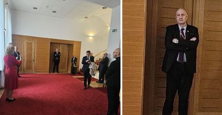 Symboliczne zdjęcia z TK. Święczkowski blokuje wejście