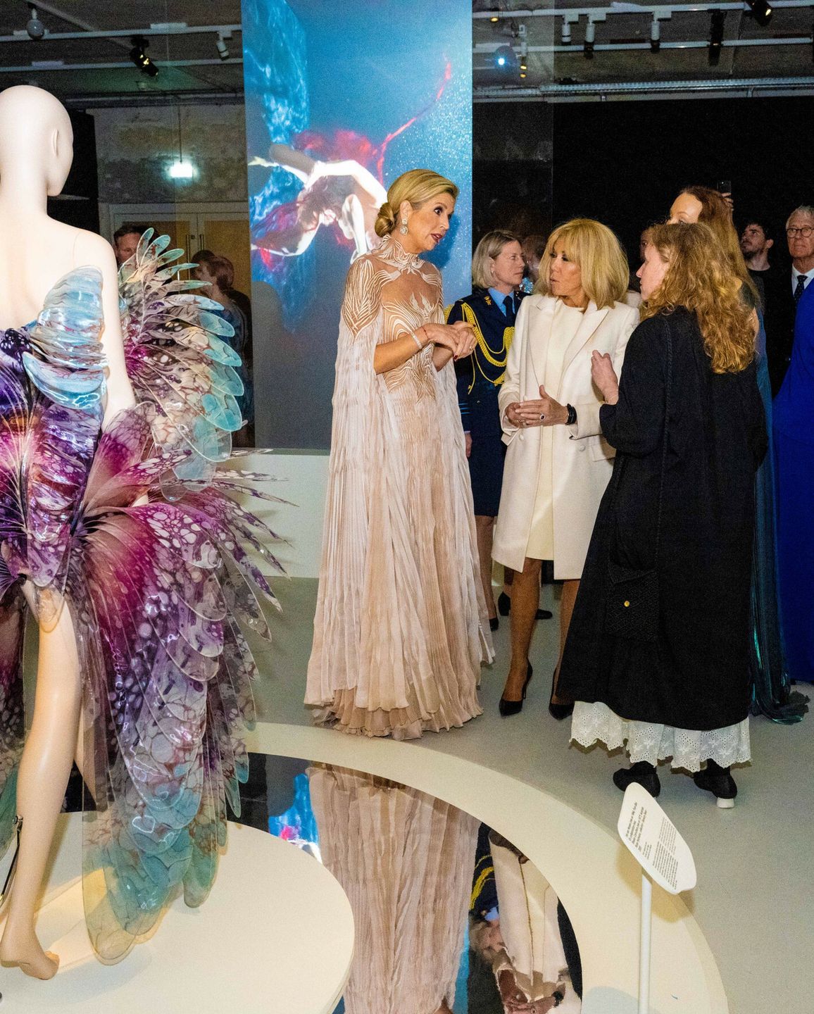 Brigitte Macron i królowa Maksyma w Paryżu