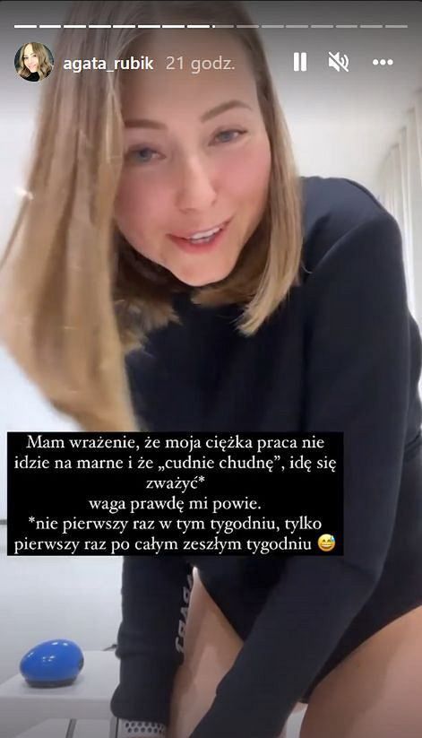 Agata Rubik chwali się, że "cudnie chudnie" i na dowód publicznie się waży 