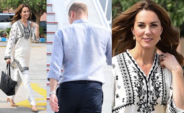 Kate Middleton w tunice i książę William w wygniecionej koszuli żegnają się z Pakistanem (ZDJĘCIA)
