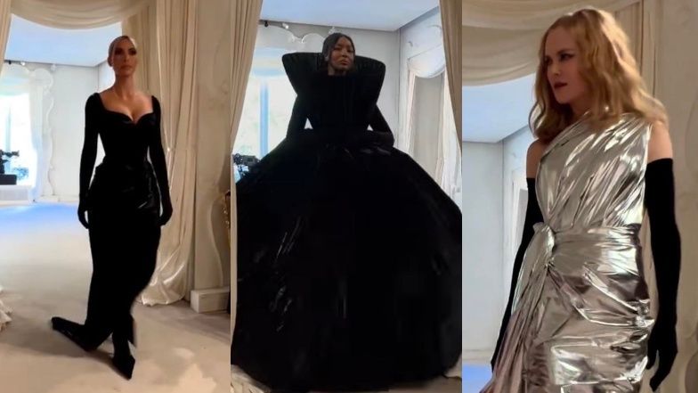 Kim Kardashian, Naomi Campbell i Nicole Kidman na pokazie Balenciagi w Paryżu