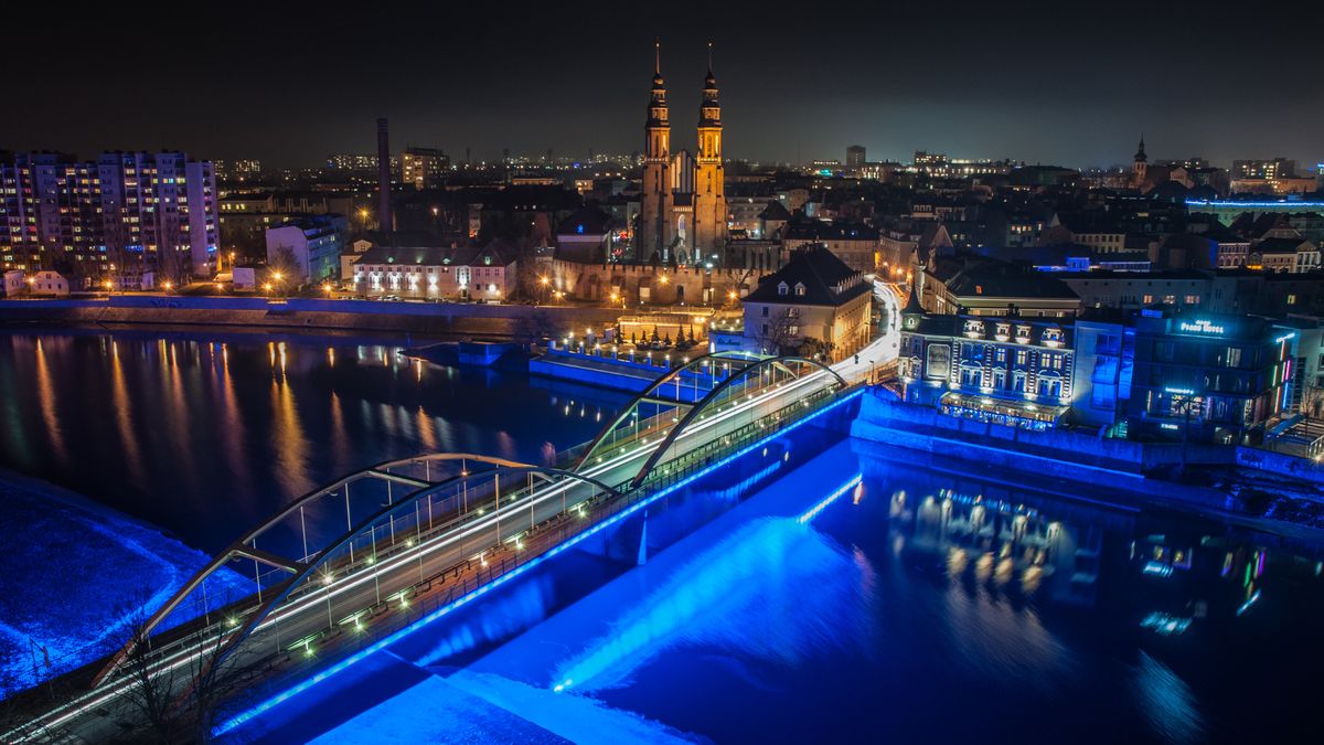Opole - widok na miasto nocą