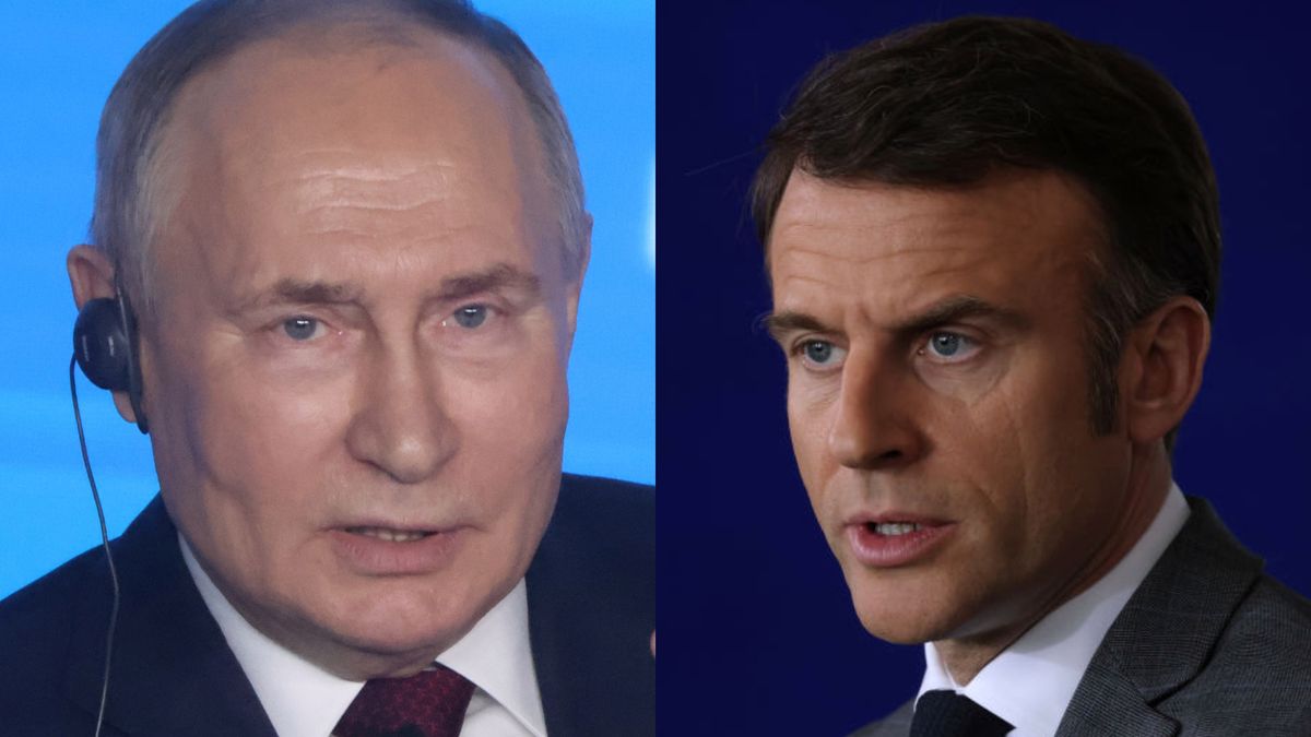 Władimir Putin i Emanuel Macron