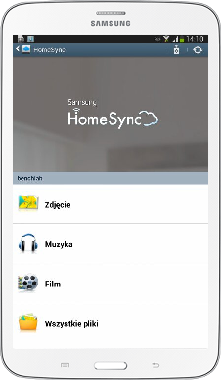 Samsung HomeSync tablet ekran główny