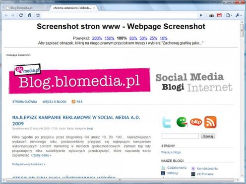 Rób zrzuty ekranu całych stron w Google Chrome 7