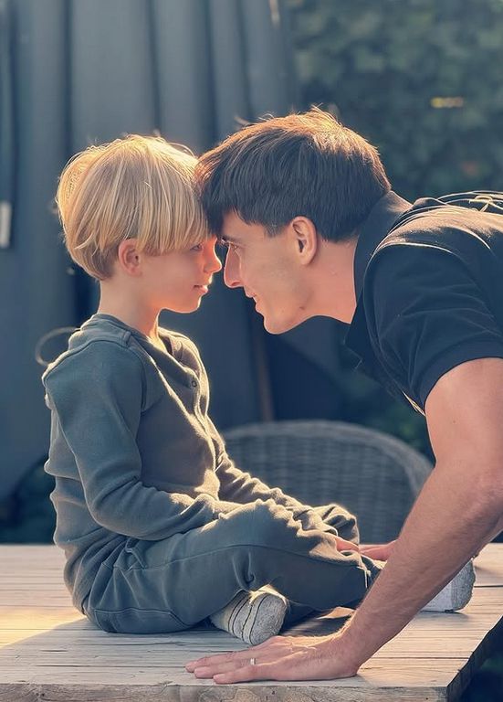 Robert Karaś z synem, Milanem