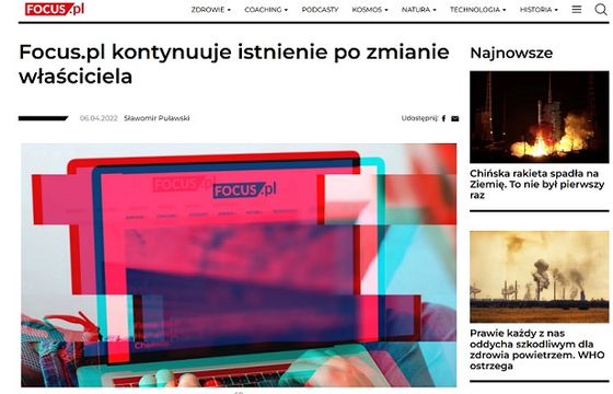 Serwis Focus.pl nie zniknie z internetu. Ma nowego właściciela