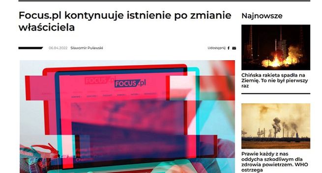 Serwis Focus.pl nie zniknie z internetu. Ma nowego właściciela