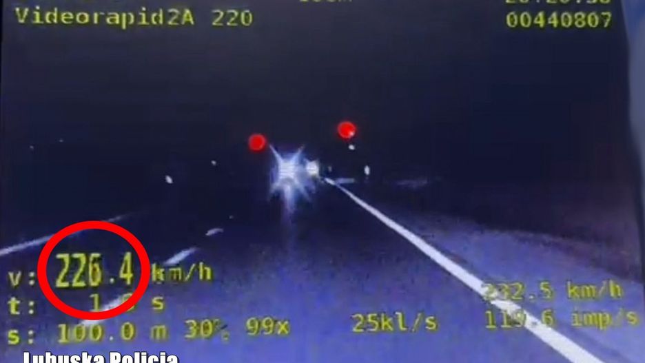 Obywatel Ukrainy jechał z prędkością 226 km/h na "krajówce"