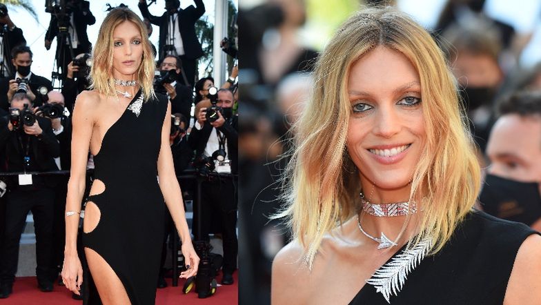 Dawno niewidziana Anja Rubik w eleganckiej kreacji Saint Laurent "gra nogą" na festiwalu w Cannes (ZDJĘCIA)