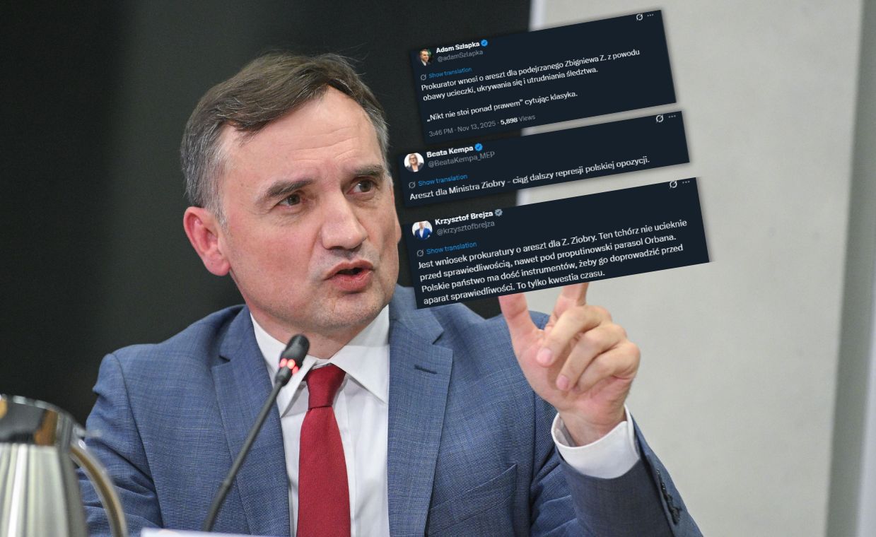 Jest wniosek o areszt dla Ziobry. "Ten tchórz nie ucieknie"