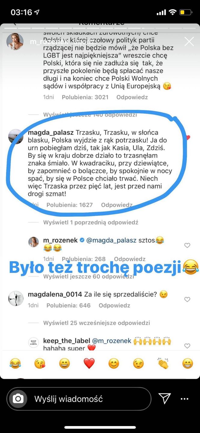 Małgorzata Rozenek na stories o emocjach w czasie wyborów