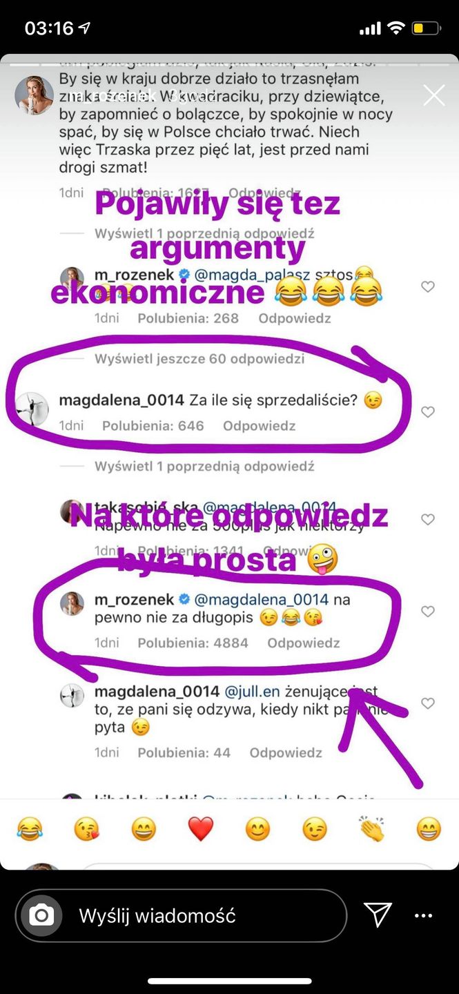 Małgorzata Rozenek na stories o emocjach w czasie wyborów