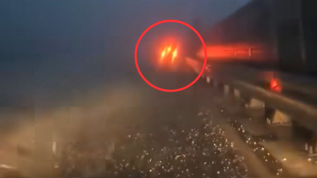 Gradobicie na autostradzie A1.