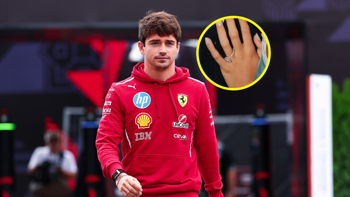 Materiały prasowe / Ferrari / Instagram / Na zdjęciu: Charles Leclerc, w kółku pierścionek zaręczynowy