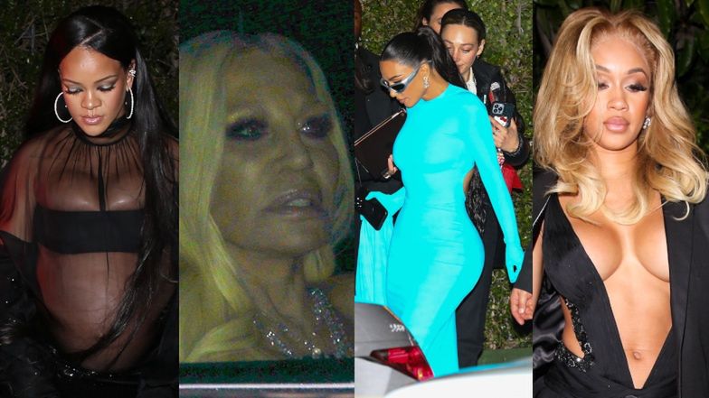 Gwiazdy w kusych kreacjach ściągają na imprezę u Jaya-Z i Beyonce: Rihanna, Kim Kardashian, Donatella Versace... (ZDJĘCIA)