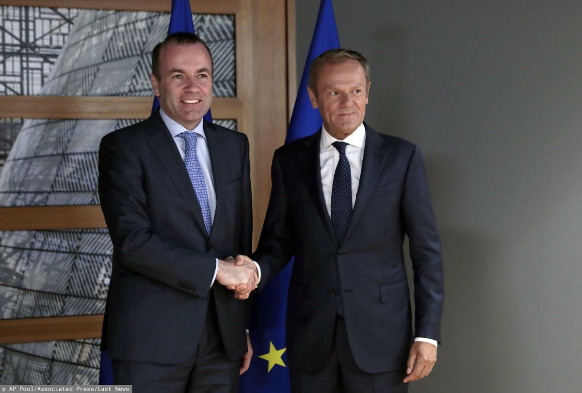 Na zdjęciu Manfred Weber i Donald Tusk 