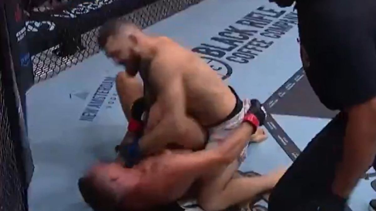 Twitter / Na zdjęciu: Michał Oleksiejczuk wygrywa z Geraldem Meerschaertem