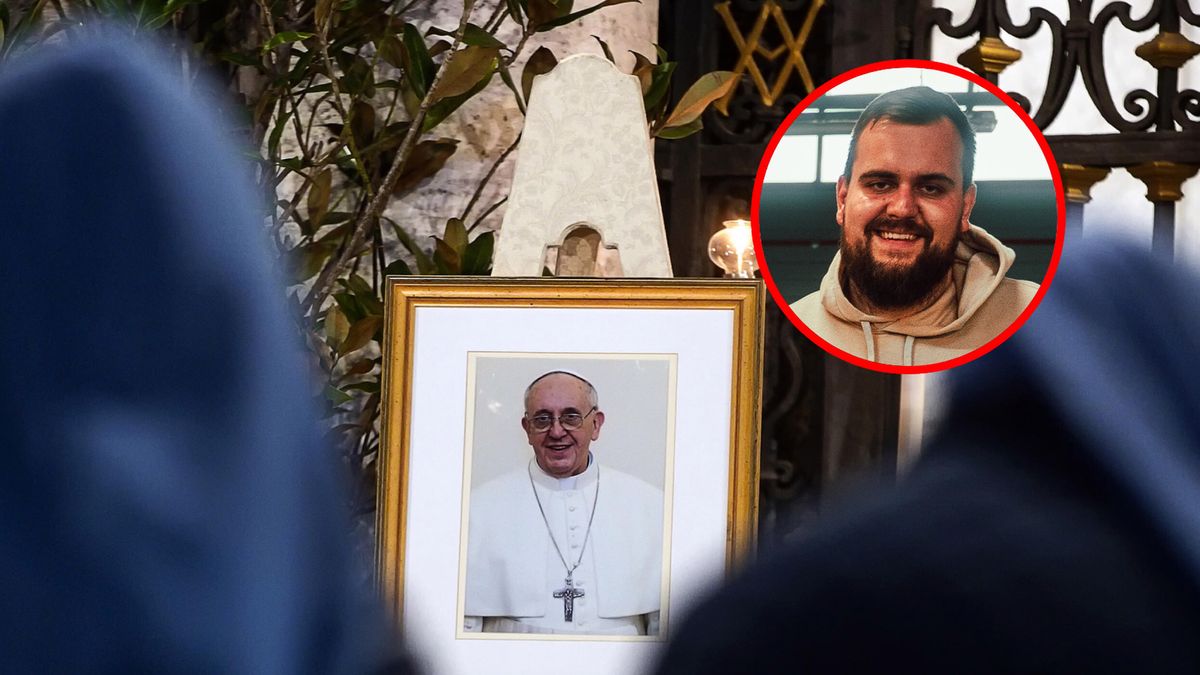 PAP/EPA / ANGELO CARCONI / Na zdjęciu: Włochy opłakują śmierć papieża, w kółku Paweł Korpuliński