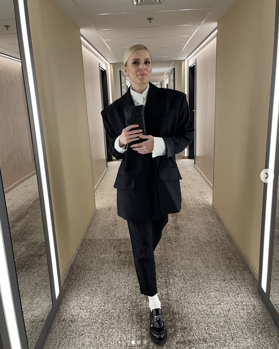 Halina Mlynkova w mokasynach Prady