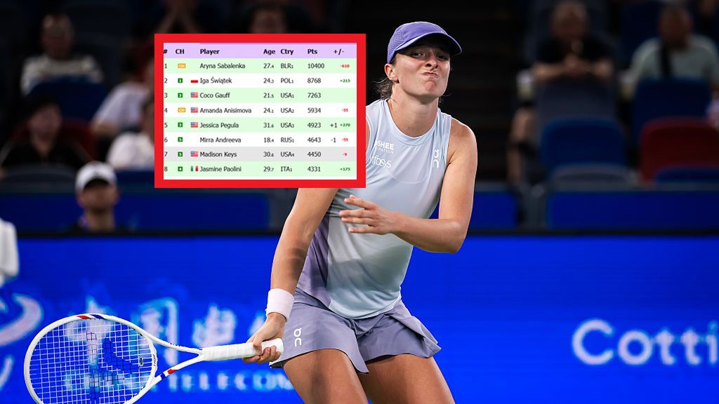 Getty Images / Robert Prange / Na zdjęciu: Iga Świątek, w ramce ranking WTA 'na żywo'
