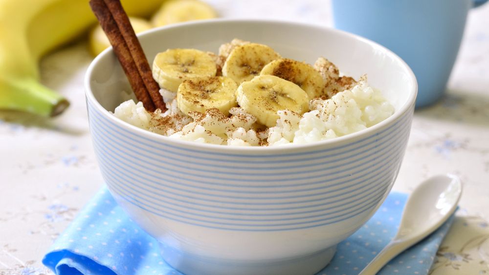 Ryż na mleku w proszku przygotowany z mlekiem pełnotłustym