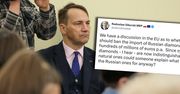 Sikorski znowu zaskakuje. Pisze o rosyjskich o diamentach