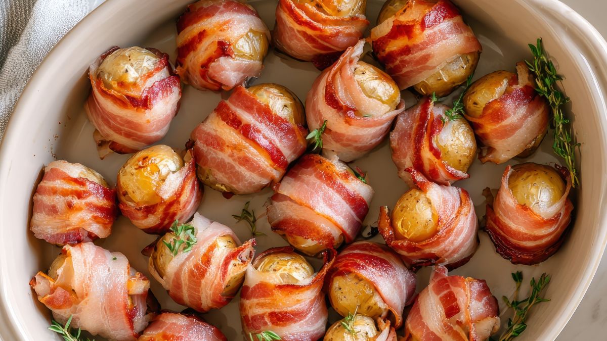 Pieczone ziemniaczki w boczku