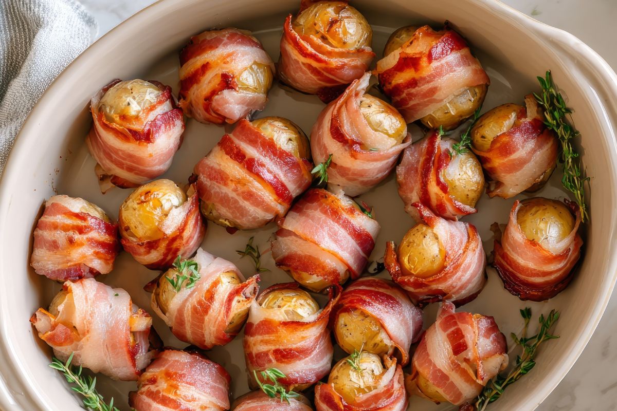 Pieczone ziemniaczki w boczku