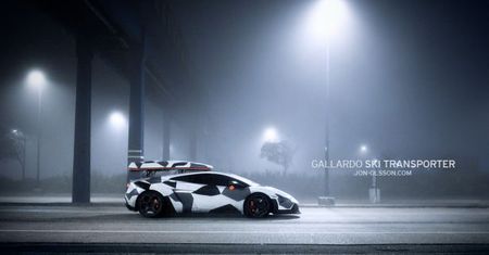 Jon Olsson - w Lamborghini Gallardo na narty