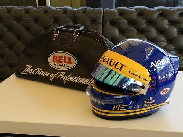 Specjalny kask Marcusa Ericssona (fot. twitter @CaterhamF1)