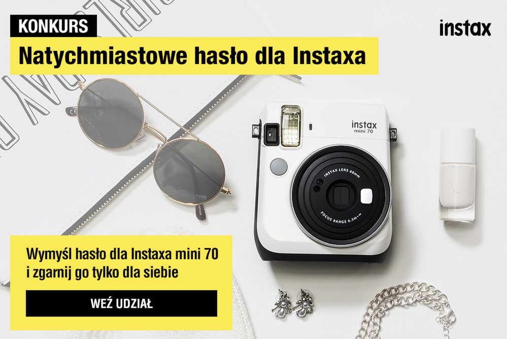 Wymyśl natychmiastowe hasło i zgarnij aparat Fujifilm Instax mini 70