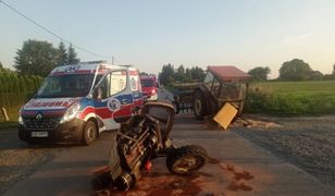 Traktor przecięty na pół. Cudem uniknięto tragedii