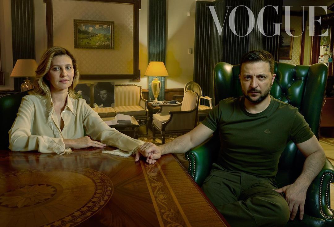 Olena i Wołodymyr Zełenscy w sesji dla Vogue'a