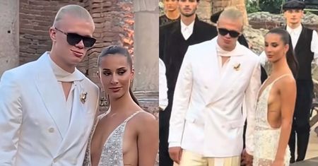 Erling Haaland wrócił z mundialu i zabrał piękną partnerkę na włoski pokaz Dolce&Gabbana. Stylowa z nich para? (ZDJĘCIA)