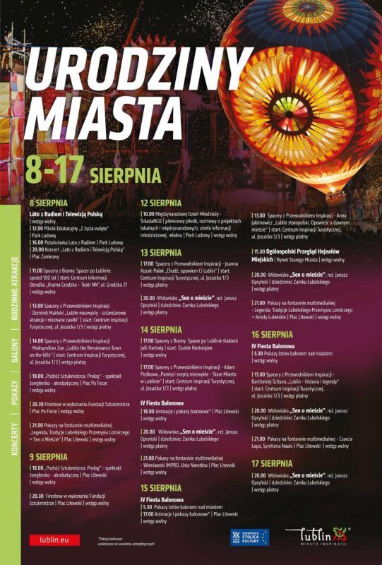 709. Urodziny Lublina plakat