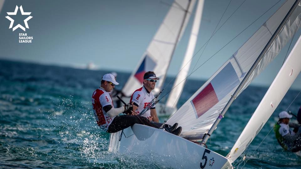 Mateusz Kusznierewicz i Dominik Życki podczas regat Star Sailors League 2018