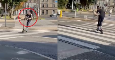Blisko 100 tysięcy wyświetleń. "Klaun na hulajnodze"
