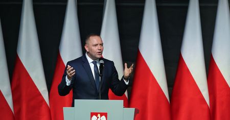 Reparacje od Niemiec. Nawrocki wystąpił w Wieluniu