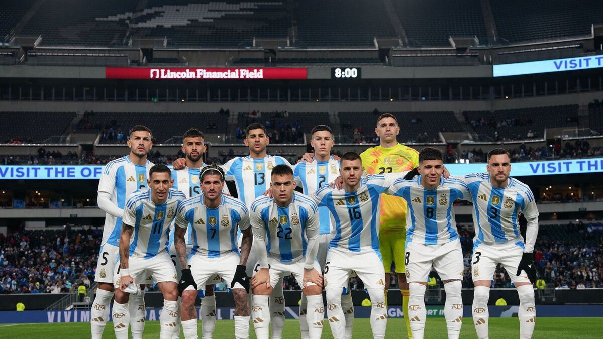 Reprezentacja Argentyny przed meczem z Salwadorem w marcu 2024 roku