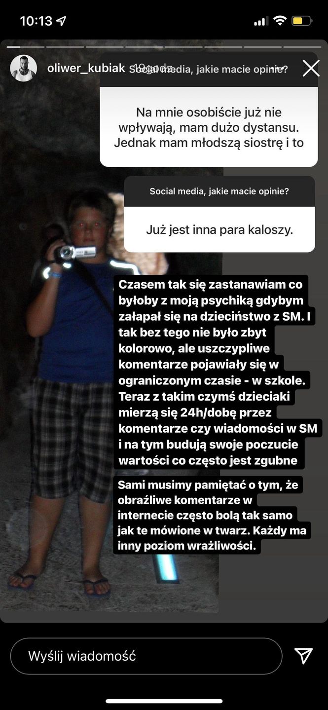 Oliwer Kubiak kiedyś, stare zdjęcie