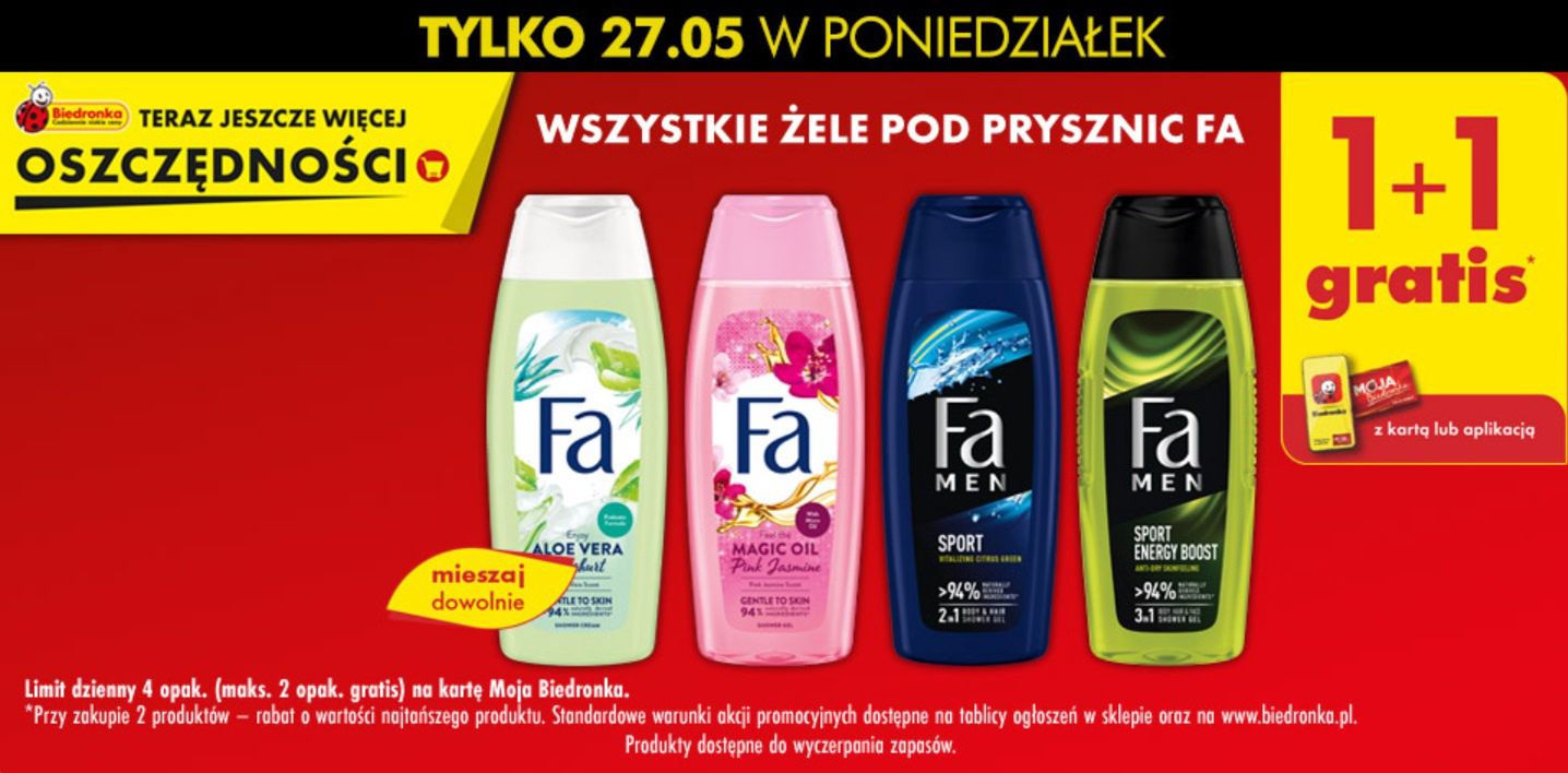 Biedronka - promocja na żele pod prysznic