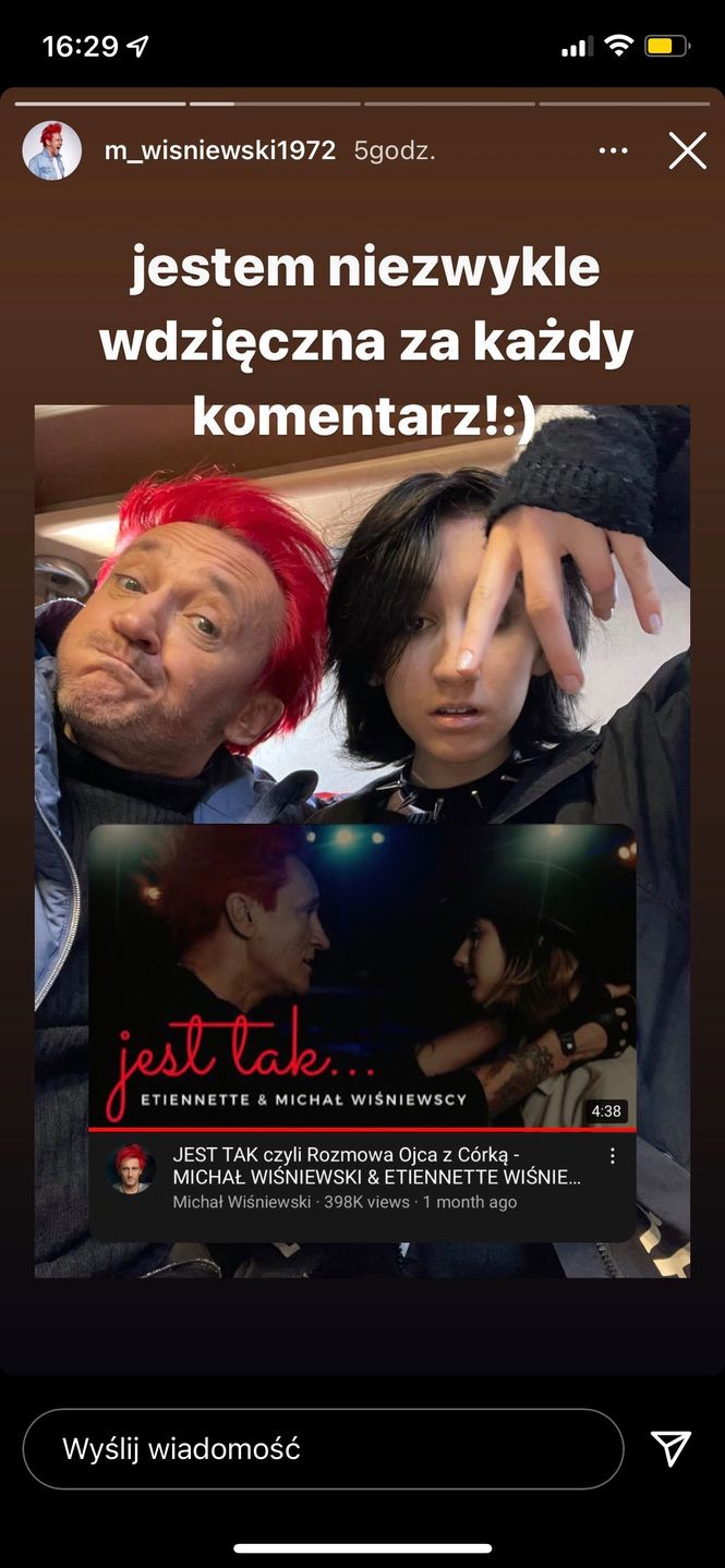 Etiennette Wiśniewska przejęła Instagrama taty